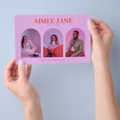 Vet minimalistisch boetiek, salon foto trio roze flyer (Hand)