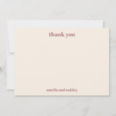 Vet Minimalistisch Boho Roos Retro Custom Bruiloft Bedankkaart (Voorkant)