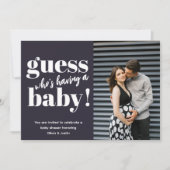 Vet minimalistisch foto-Baby shower Kaart (Voorkant)