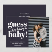 Vet minimalistisch foto-Baby shower Kaart (Voorkant / Achterkant)