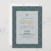 Vet minimalistisch foto Blauw virtueel Afstuderen Kaart (Achterkant)