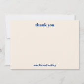 Vet Minimalistisch Frans Blauw Retro Aangepaste Br Bedankkaart (Voorkant)