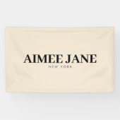 Vet Minimalistisch Luxe Boetiek Donker Ivoor Spandoek (Horizontaal)