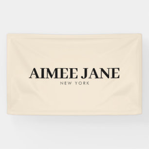 Vet Minimalistisch Luxe Boetiek Donker Ivoor Spandoek