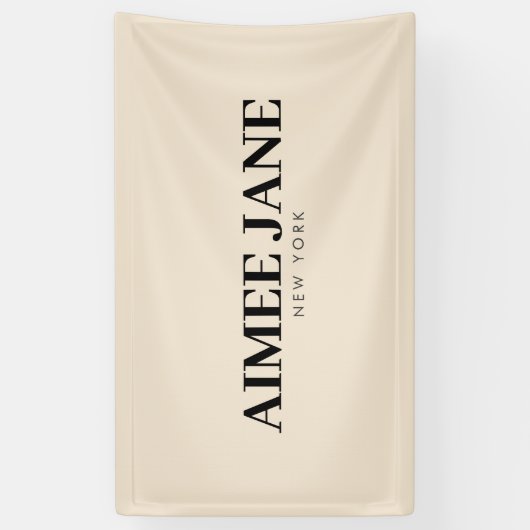 Vet Minimalistisch Luxe Boetiek Donker Ivoor Spandoek (Verticaal)