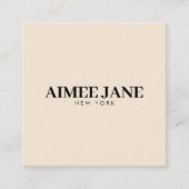Vet Minimalistisch Luxe Boetiek Donker Ivoor Vierkante Visitekaartje (Voorkant)