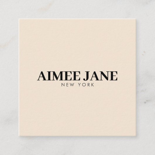 Vet Minimalistisch Luxe Boetiek Donker Ivoor Vierkante Visitekaartje (Voorkant)