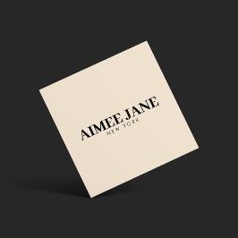 Vet Minimalistisch Luxe Boetiek Donker Ivoor Vierkante Visitekaartje