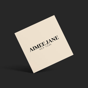 Vet Minimalistisch Luxe Boetiek Donker Ivoor Vierkante Visitekaartje