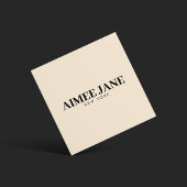 Vet Minimalistisch Luxe Boetiek Donker Ivoor Vierkante Visitekaartje