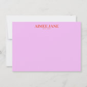 Vet Minimalistisch Luxe Boetiek Roze/Sinaasappel Notitiekaartje (Voorkant)