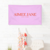Vet Minimalistisch Luxe Boetiek Roze/Sinaasappel Spandoek (Insitu)