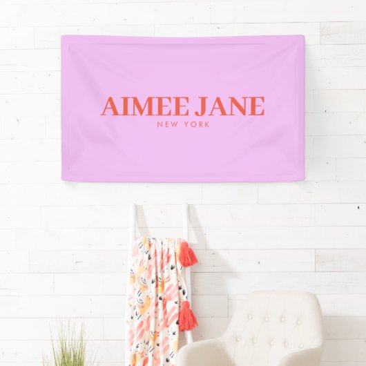 Vet Minimalistisch Luxe Boetiek Roze/Sinaasappel Spandoek (Insitu)