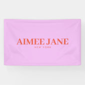 Vet Minimalistisch Luxe Boetiek Roze/Sinaasappel Spandoek (Horizontaal)