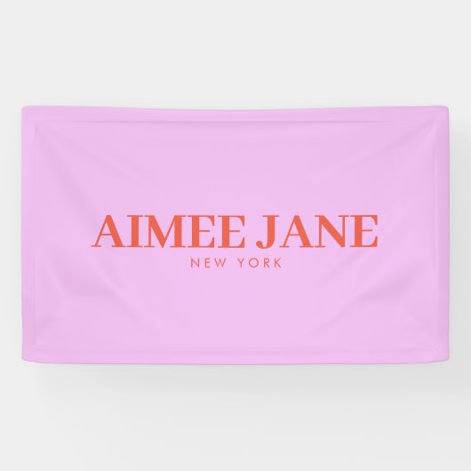 Vet Minimalistisch Luxe Boetiek Roze/Sinaasappel Spandoek (Horizontaal)