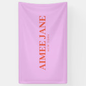 Vet Minimalistisch Luxe Boetiek Roze/Sinaasappel Spandoek (Verticaal)