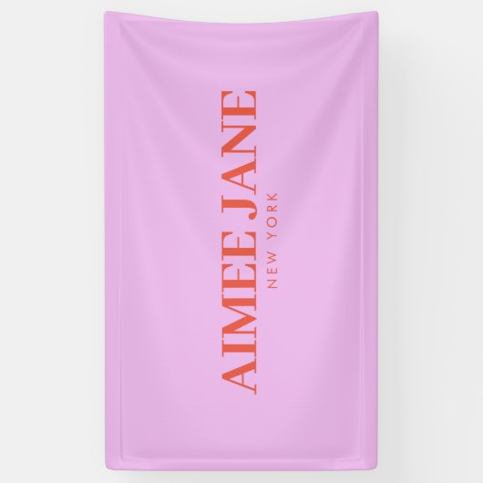 Vet Minimalistisch Luxe Boetiek Roze/Sinaasappel Spandoek (Verticaal)