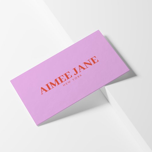 Vet Minimalistisch Luxe Boetiek Roze/Sinaasappel Visitekaartje