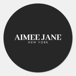 Vet Minimalistisch Luxe Boetiek Zwart/Wit Ronde Sticker