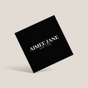 Vet Minimalistisch Luxe Boetiek Zwart/Wit Vierkante Visitekaartje