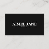 Vet Minimalistisch Luxe Boetiek Zwart/Wit Visitekaartje (Voorkant)
