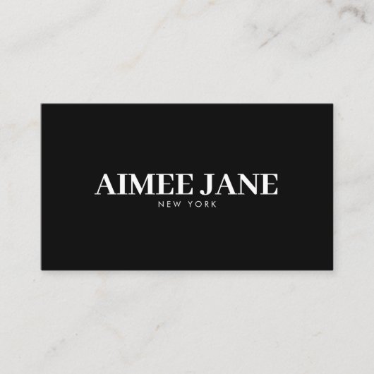 Vet Minimalistisch Luxe Boetiek Zwart/Wit Visitekaartje (Voorkant)