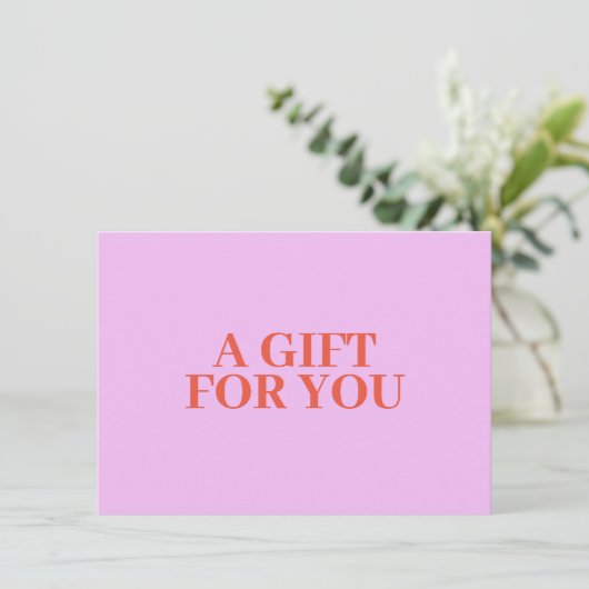 Vet Minimalistisch Luxe Boutique Roze Gift Kaart (Staand voorkant)