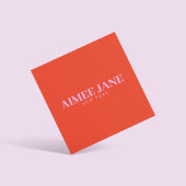 Vet Minimalistisch Luxe Boutique Sinaasappel/Roze Vierkante Visitekaartje