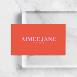 Vet Minimalistisch Luxe Boutique Sinaasappel/Roze Visitekaartje