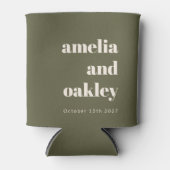 Vet Minimalistisch Olive Herfst Retro Custom Bruil Blikjeskoeler (Voorkant)