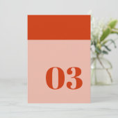 Vet minimalistisch Oranje roze weddenschapsnummer (Staand voorkant)