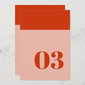 Vet minimalistisch Oranje roze weddenschapsnummer (Voorkant / Achterkant)