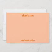 Vet Minimalistisch Perzik Herfst Retro Aangepaste  Bedankkaart (Voorkant)