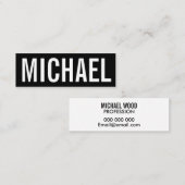 Vet minimalistisch professioneel modern visitekaar mini visitekaartje (Voorkant / Achterkant)