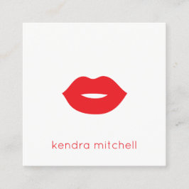 Vet minimalistisch rode lippen Logo make-up arties Vierkante Visitekaartje