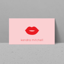 Vet minimalistisch rode lippen Logo make-up arties Visitekaartje