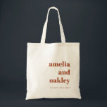 Vet Minimalistisch Roest Herfst Retro Custom Bruil Tote Bag<br><div class="desc">Vet Minimalistisch Rust Herfst Retro Eenvoudige Custom Wedding Canvas tas</div>