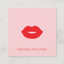 Vet Minimalistisch Rood Lippen Logo Make-up Arties