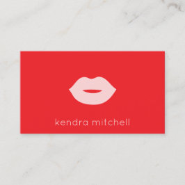 Vet minimalistisch roze lippen Logo make-up arties Visitekaartje