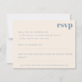 Vet Minimalistisch Stoffig Blauw Retro Aangepaste  RSVP Kaartje (Voorkant)