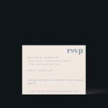 Vet Minimalistisch Stoffig Blauw Retro Aangepaste  RSVP Kaartje<br><div class="desc">Vet Minimalistisch Stoffig Blauw Herfst Retro Eenvoudige Aangepaste Bruiloft RSVP Behuizing Kaart</div>