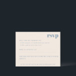 Vet Minimalistisch Stoffig Blauw Retro Aangepaste  RSVP Kaartje<br><div class="desc">Vet Minimalistisch Stoffig Blauw Herfst Retro Eenvoudige Aangepaste Bruiloft RSVP Behuizing Kaart</div>