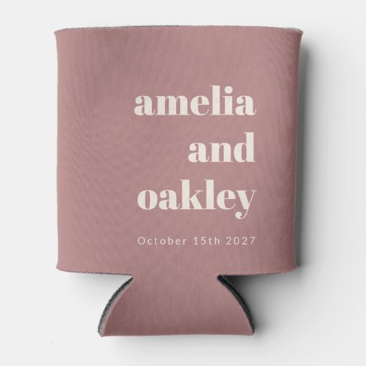 Vet minimalistisch stoffig Roos retro aangepaste b Blikjeskoeler (Voorkant)