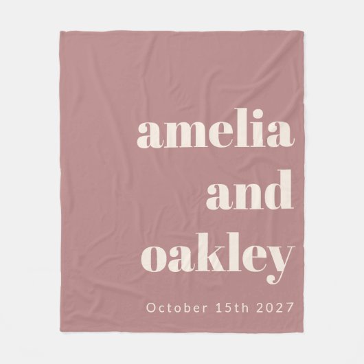 Vet minimalistisch stoffig Roos retro aangepaste b Fleece Deken (Voorkant)