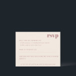 Vet minimalistisch stoffig Roos retro aangepaste b RSVP Kaartje<br><div class="desc">Vet Minimalistisch Stoffig Roos Herfst Retro Eenvoudige Aangepaste Bruiloft RSVP Behuizing Kaart</div>