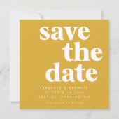 Vet Minimalistisch Vierkant Mosterdgeel Basis Save The Date (Voorkant)