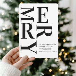 Vet minimalistisch vrolijk kerstdiner kaart