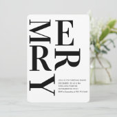 Vet minimalistisch vrolijk kerstdiner kaart (Staand voorkant)