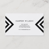 Vet minimalistisch wit en zwart geometrisch visitekaartje (Achterkant)