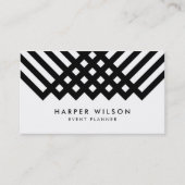 Vet minimalistisch wit en zwart geometrisch visitekaartje (Voorkant)